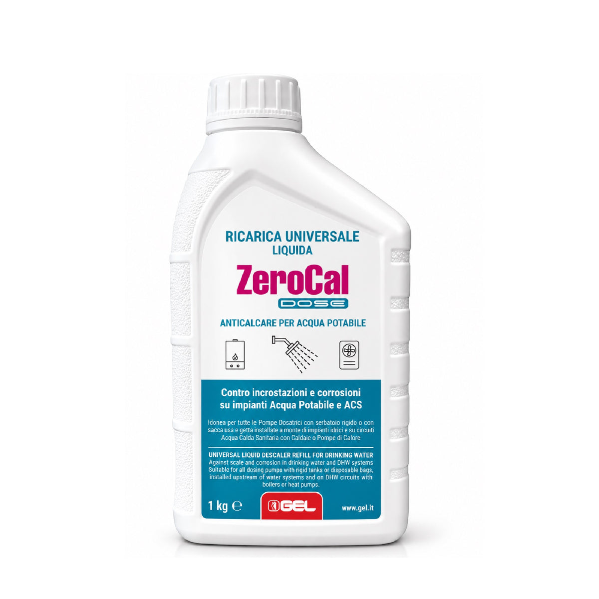 Gel Zerocal+ Dose 1 Litro anticalcare liquido ricarica per dosatore