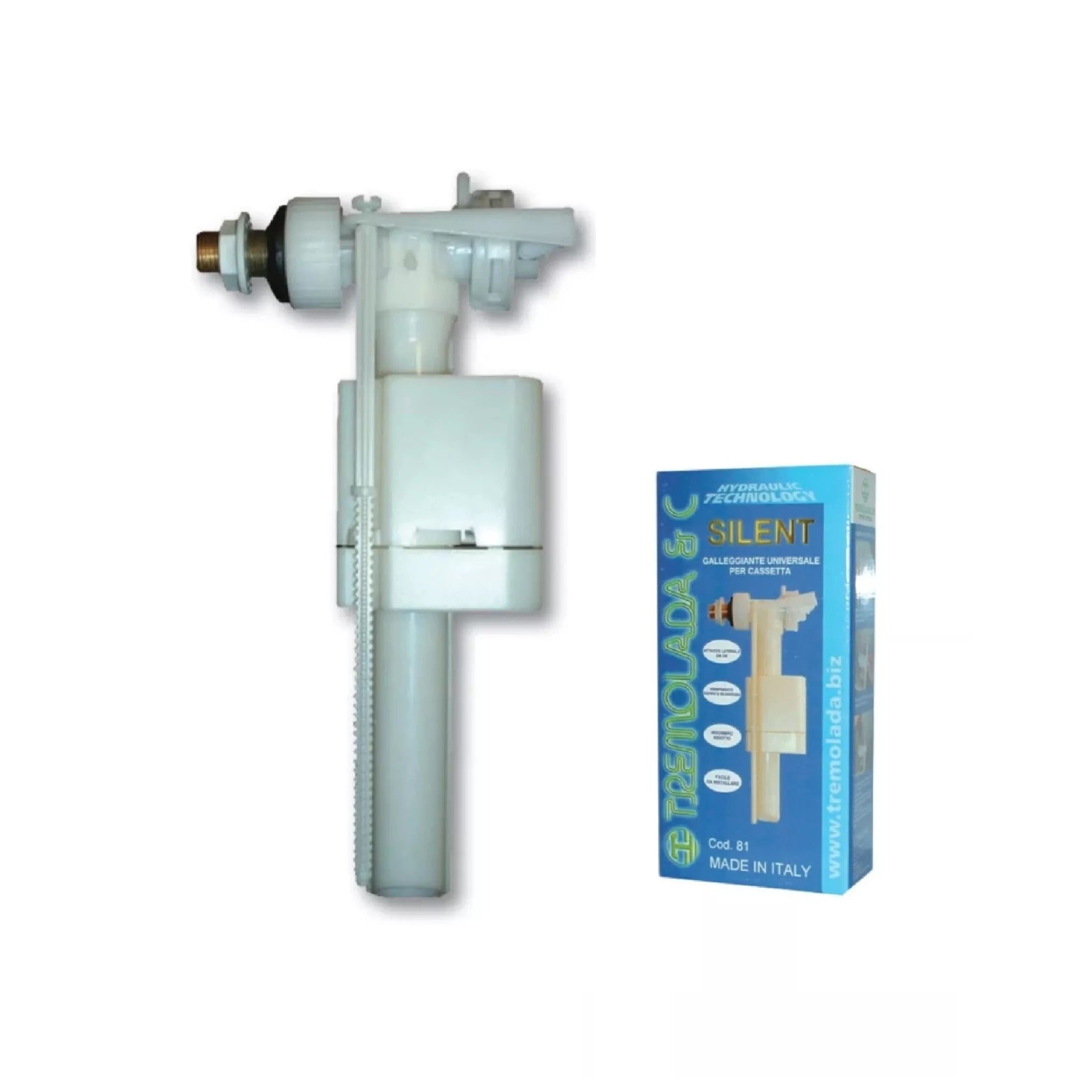Galleggiante orizzontale universale 3/8 Tremolada Silent 81 per cassetta scarico wc
