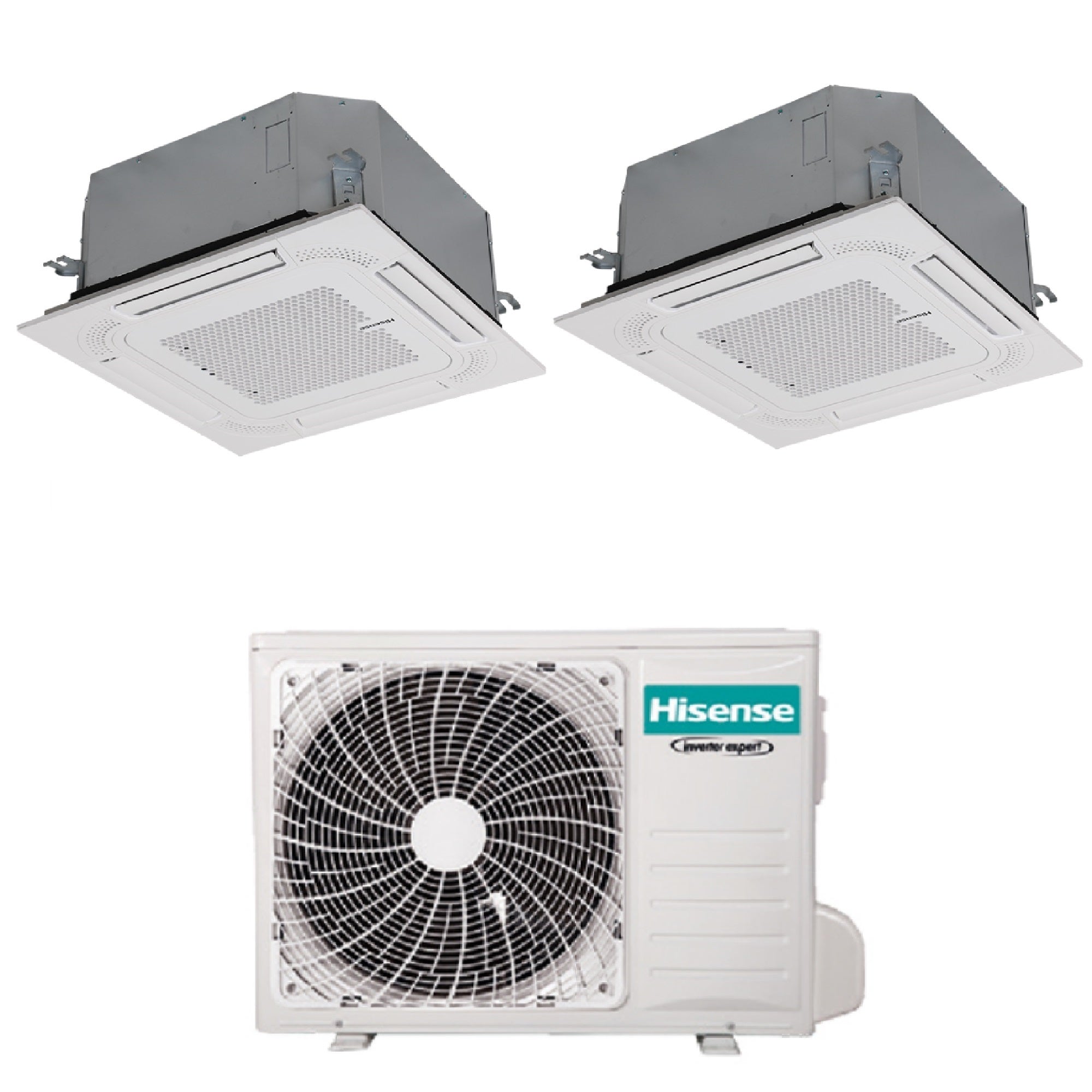 Climatizzatore Hisense Cassetta 4 Vie Compatta serie Turbo Dual Split 12000+18000 Btu 3AMW52U4RJC