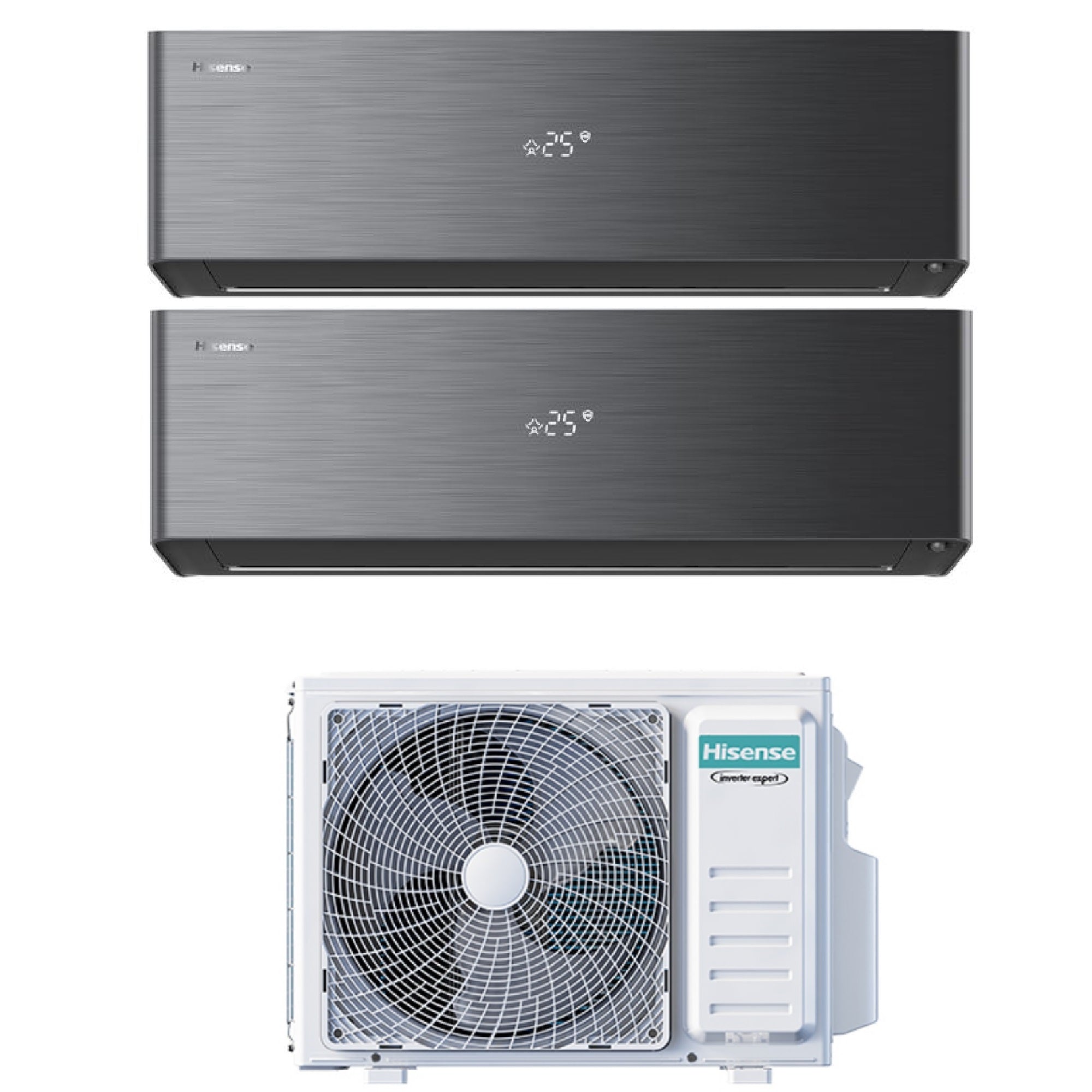 Climatizzatore Hisense Energy Pro X Black Dual Split 9000+9000 btu Wi-Fi 2AMW35U4RGC
