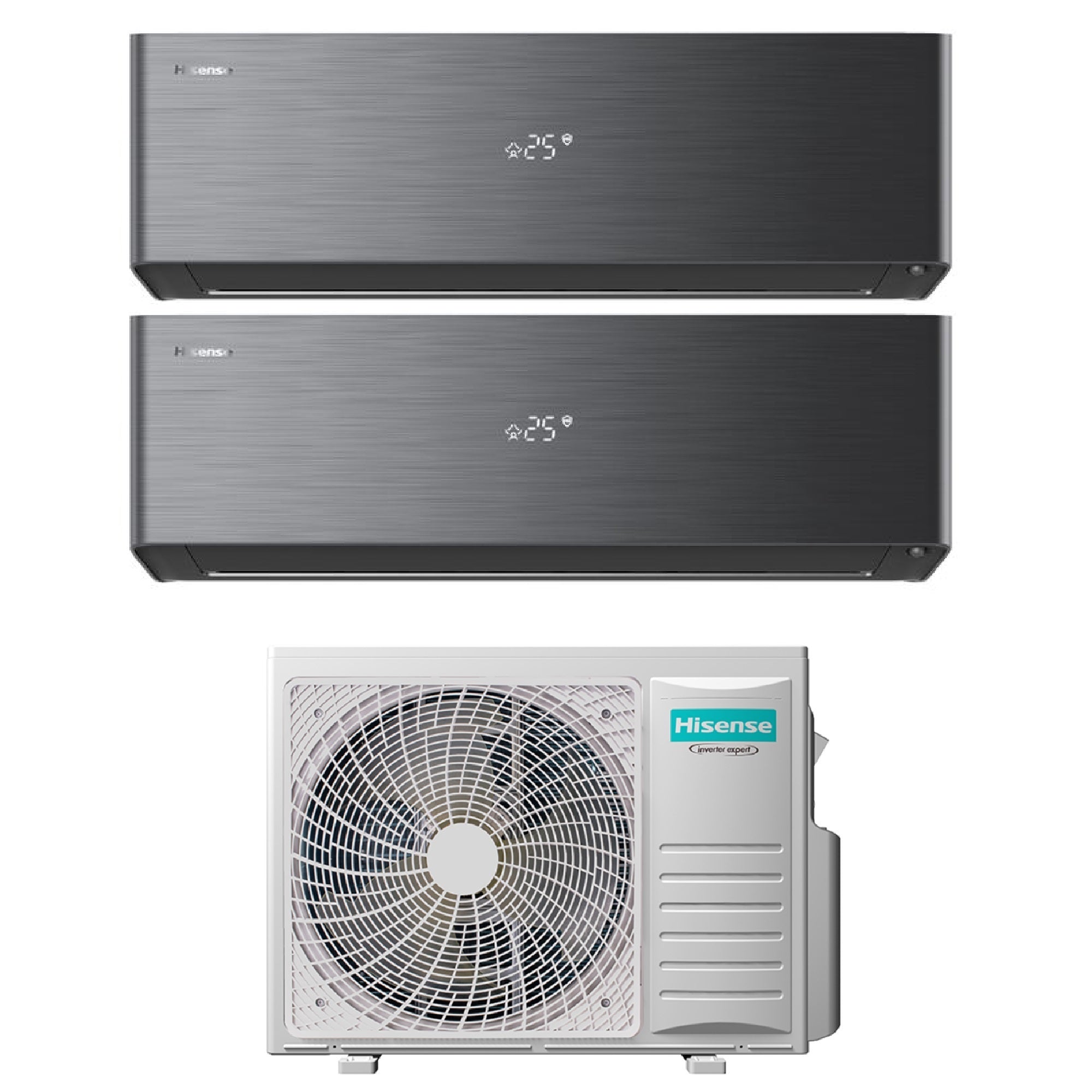 Climatizzatore Hisense Energy Pro X Black Dual Split 12000+12000 btu Wi-Fi 2AMW52U4RXC