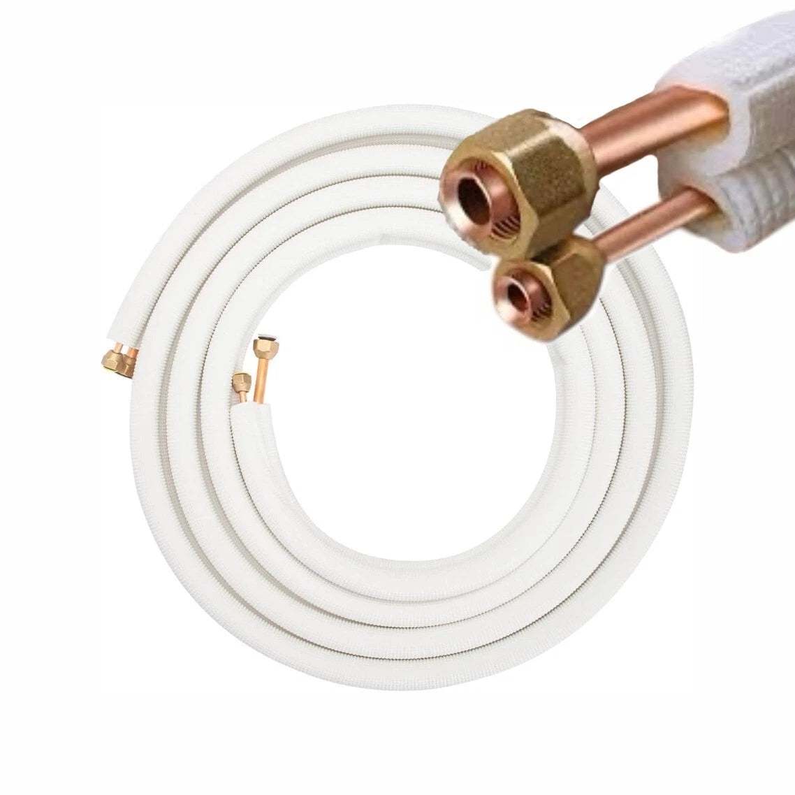 Kit tubo rame condizionamento Isoclima Twinpolar FN cartellato 5 metri  1/4" + 3/8" Ø 1 mm