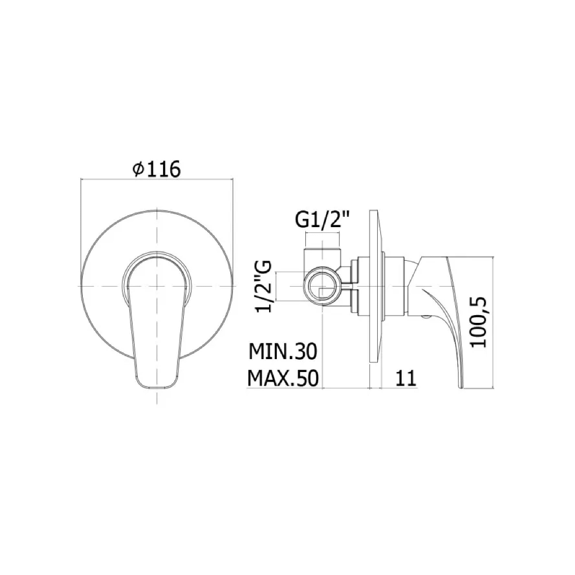 Miscelatore Monocomando Paffoni Lime LM010CR incasso doccia cromo