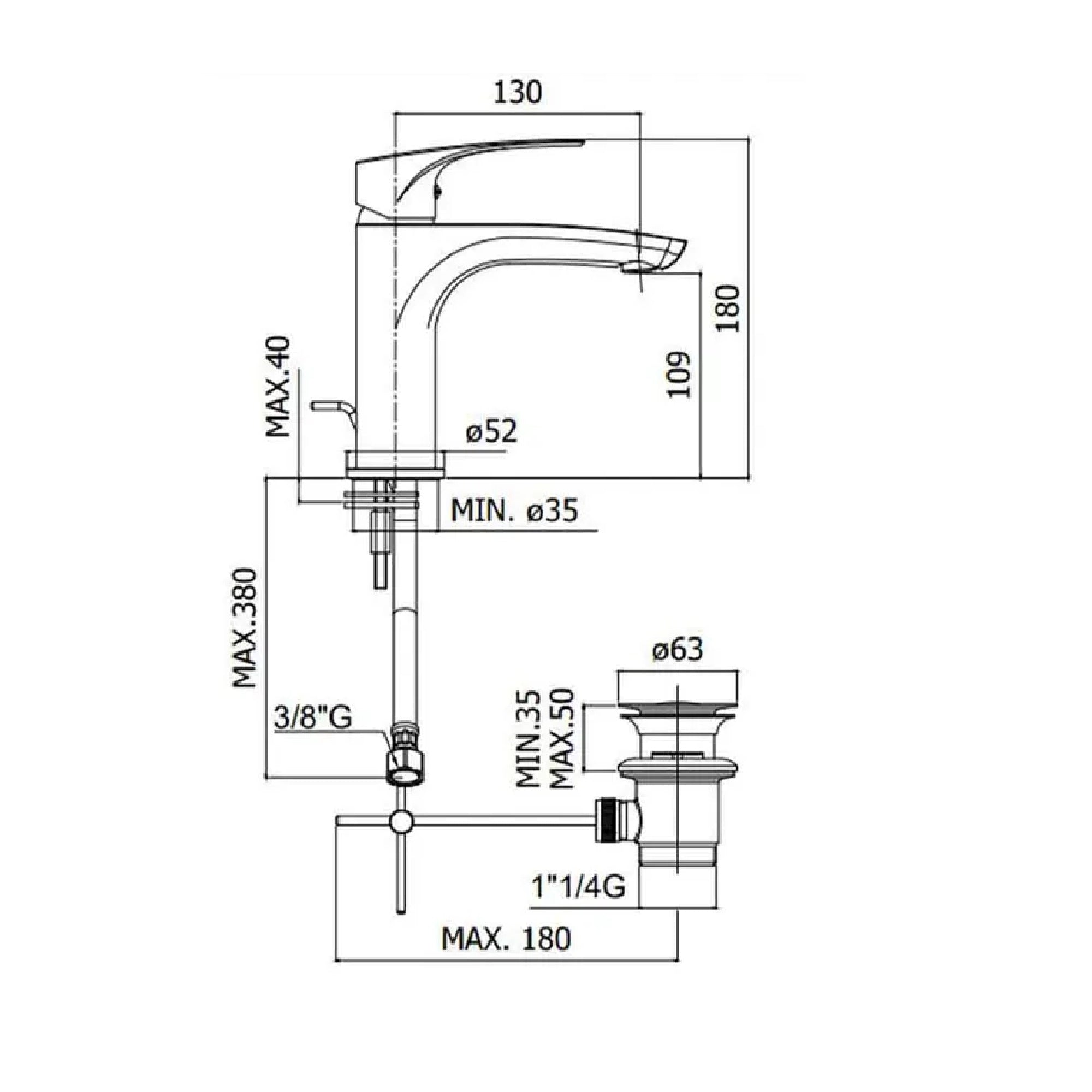 Miscelatore Monocomando Paffoni Lime LM075CR lavabo cromo