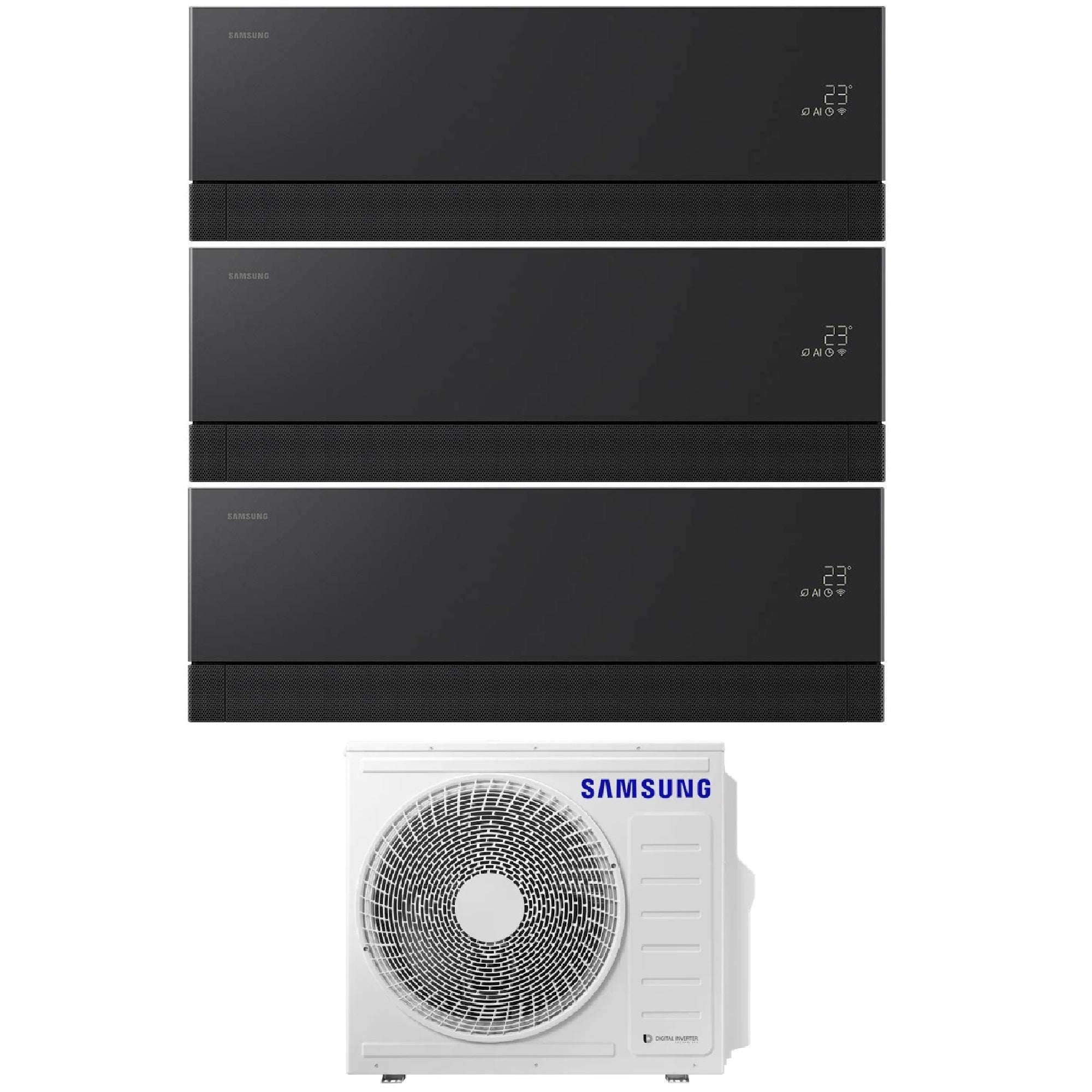 Climatizzatore Samsung Windfree Premiere Trial Split 12000+12000+12000 btu Soapstone Charcoal Wi-Fi AJ068TXJ3KG/EU