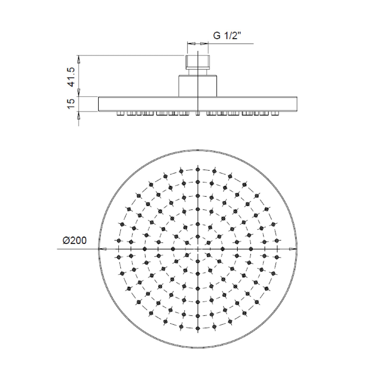 Soffione Doccia Paini Tondo d. 20 cm in ABS cromo