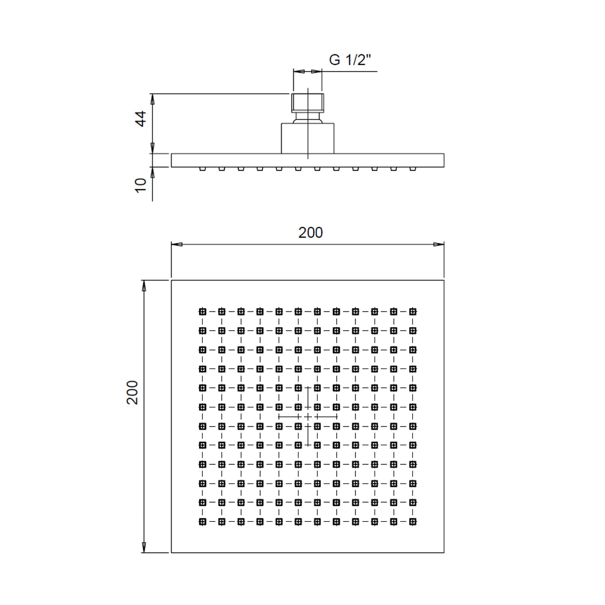 Soffione Doccia Paini Quadrato 20x20 cm in ABS cromo