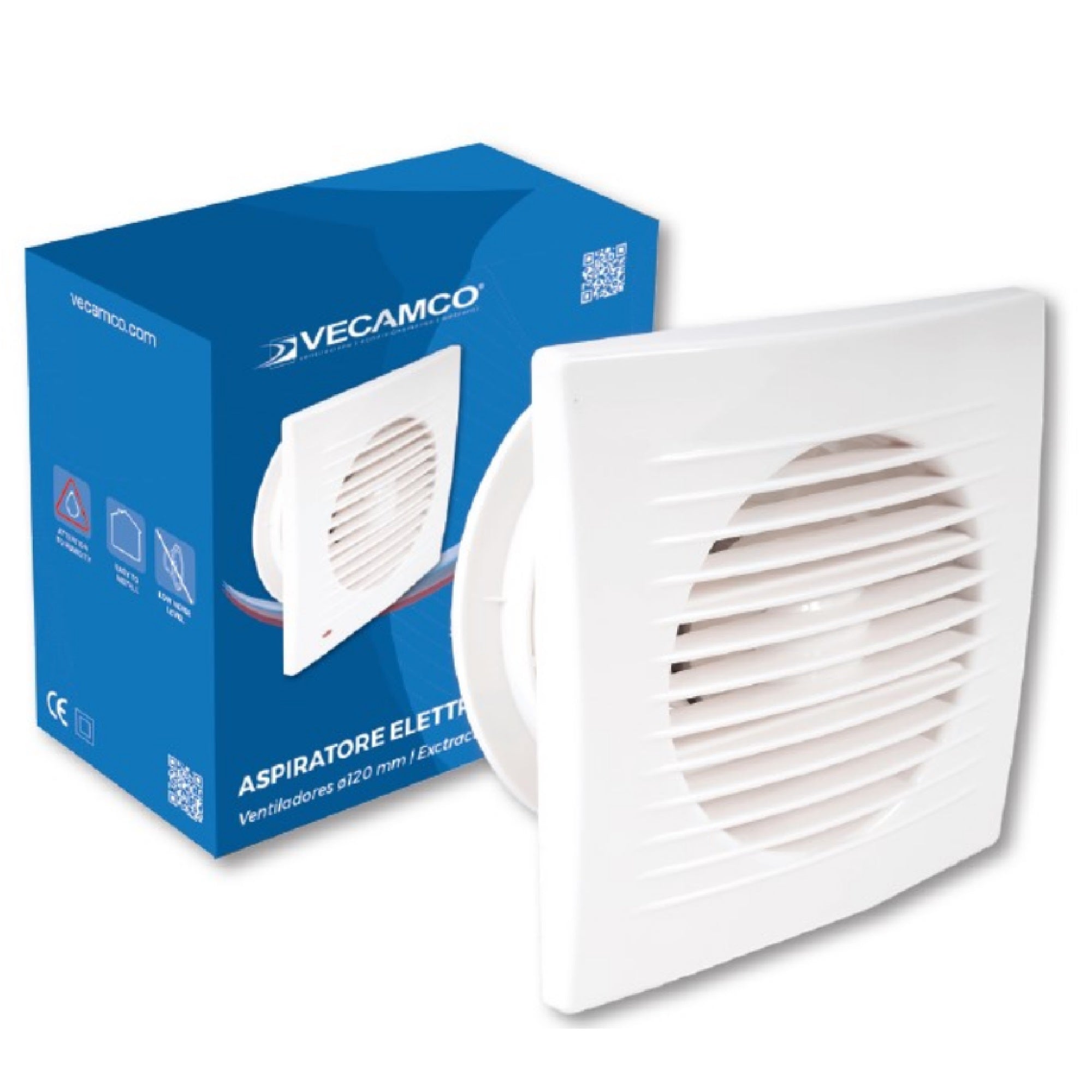 Aspiratore elettrico Vecamco 15 W 100 m³/h Ø 100 in ABS