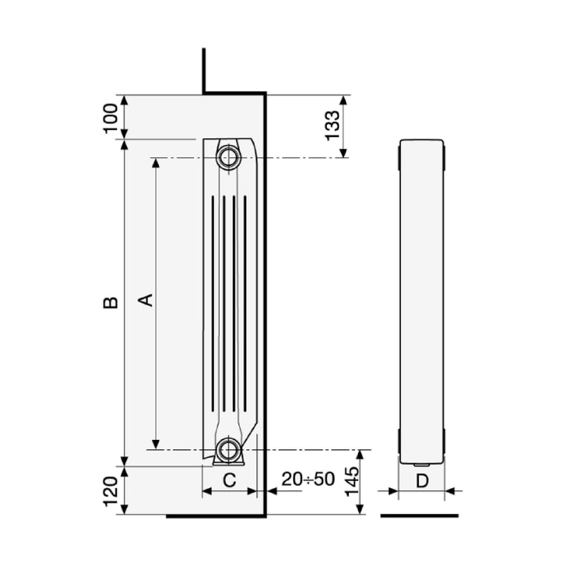 Radiatore alluminio Fondital Blitz Super B4 pressofuso