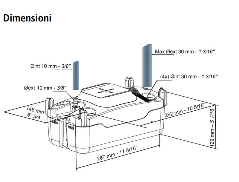 Pompa centrifuga Sauermann Si-83 per scarico condensa climatizzatori e caldaie