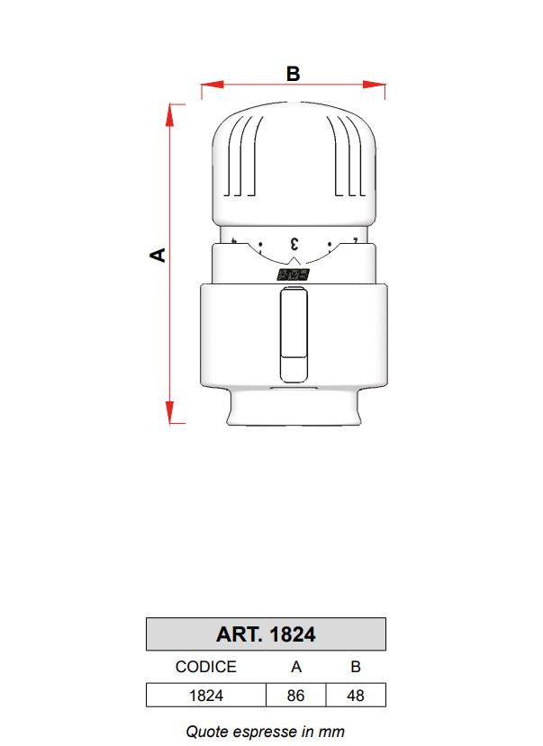 Testina termostatica Far 1824 con sensore a liquido incorporato