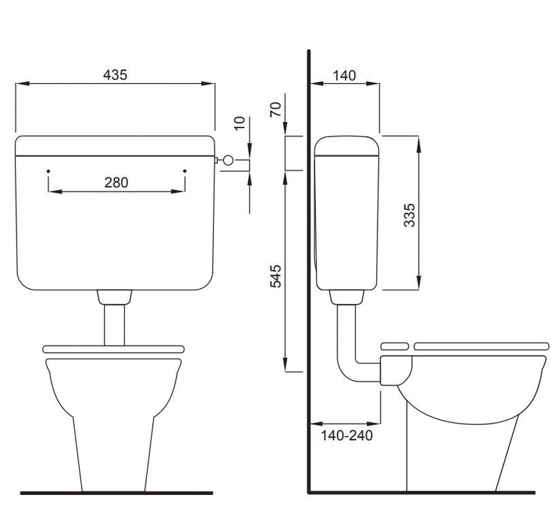 Cassetta di risciacquo esterna a zaino Schwab Iris PS Duo 3 - 7 Litri 2 pulsanti cod. 641521