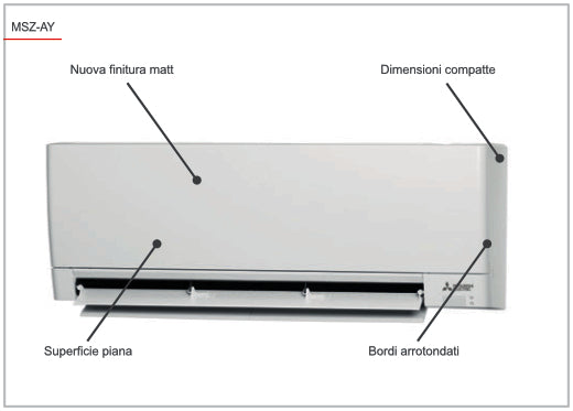 Climatizzatore Mitsubishi serie AY Dual Split MSZ-AY 9000+12000 btu Wi-Fi MXZ-2F42VF4